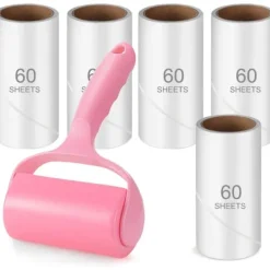 Dammsugare & Tillbehör-360 Ark Klädroller, Borttagare för Djurhår, TCEBUY Extra Klibbig Klädrollerborste, Klädrengöringsroller, 1 Roller + 6 Refiller