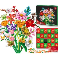 Dammsugare & Tillbehör-2025 Blombukett Byggklossar Jul Adventskalender 2024, Jul 24 Dagar prästkrage Överraskningslåda