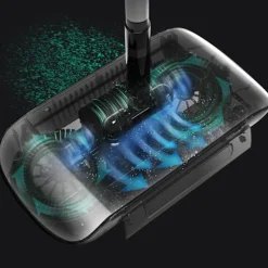 Städmaskiner-2 i 1 Dammsugare Högeffektiv Kraftfull Manuell Dammsugare Handdriven Sopmaskin Mopp Rengöringsmaskin Blå med Tyg