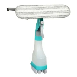 LBSS Fönsterrengöring-4 i 1 fönsterputssats med dubbelsidig svampskur/skrapa/spray/borste för badrumsglas