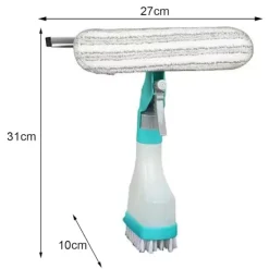 LBSS Fönsterrengöring-4 i 1 fönsterputssats med dubbelsidig svampskur/skrapa/spray/borste för badrumsglas