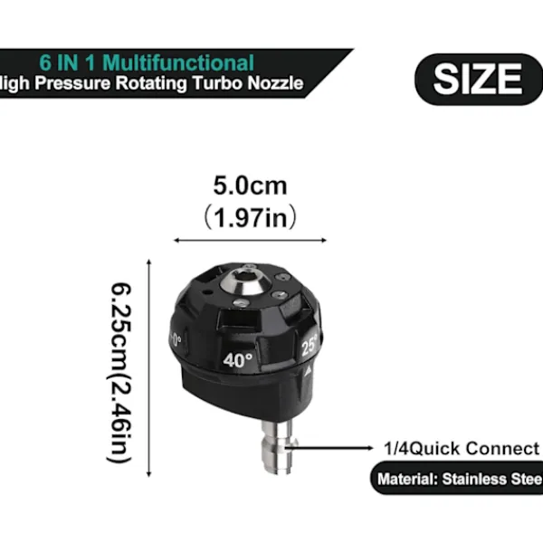 OCEAN Högtryckstvättar-6 i 1 Högtrycks Roterande Turbo Munstycksadapter Multifunktionell Vattenpelare Skumpistol & Högtryckstvätt Pistol Adapter - Snabbkoppling Mässingsplugg | Fyndiq