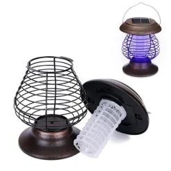 Skadedjur & Insekter-2 i 1 Solcellsmyggdödare Lampa Bug Fly Trap Trap Camping Lykta Bärbar USB Anti Mygg Moth Fly UV-ljus