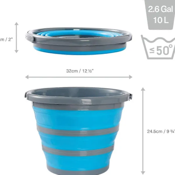 Städmoppar-10 liters hopfällbar mångsidig portabel rengörings-, fiske-, camping-silikonhink, platsbesparande design för hem och utomhus - Plattas till 5 cm
