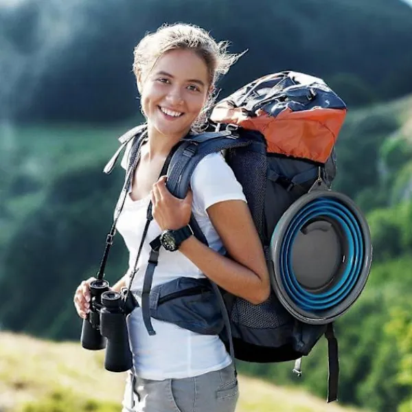 Städmoppar-10 liters hopfällbar mångsidig portabel rengörings-, fiske-, camping-silikonhink, platsbesparande design för hem och utomhus - Plattas till 5 cm
