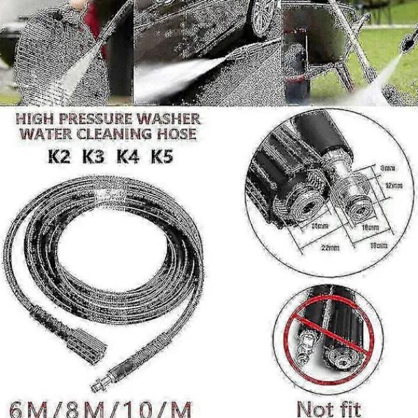 Högtryckstvättar-2024 Lämplig För Kärcher K2 K3 K4 K5 6m / 8m / 10m Högtryckstvättslang 8m