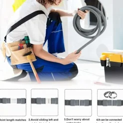 Tvättmaskiner-3 m Avloppsslang för Tvättmaskin, Tvättmaskinsslang, Slangförlängning, Universell Avloppsslangförlängningssats för Tvättmaskin och Diskmaskin --FM-