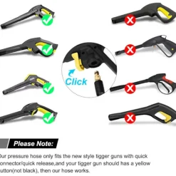 Högtryckstvättar-10 m Ersättningsslang för högtryckstvätt, kompatibel med Kärcher K-serien högtryckstvättar K2 K3 K4 K5 K6 K7, Click Plug Quick Connect - XF13 - 10m