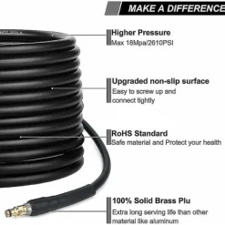Högtryckstvättar-10 m högtrycksslang med snabbkoppling och mässingsmunstycken för Kärcher K2-K7[JUN] 10M