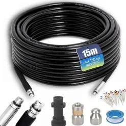 Högtryckstvättar-15 m högtryckstvättslang, 15 m Kärcher rörrengöringsslang, 180 bar 60 C, Kärcher ferret-kompatibel med adaptrar för Kärcher K2, K3, K4, K5, K6, K7 a | Fyndiq