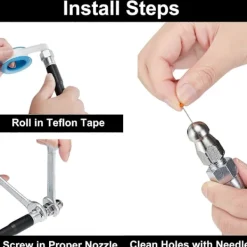 Högtryckstvättar-15 m högtryckstvättslang, 15 m Kärcher rörrengöringsslang, 180 bar 60 C, Kärcher ferret-kompatibel med adaptrar för Kärcher K2, K3, K4, K5, K6, K7 a | Fyndiq