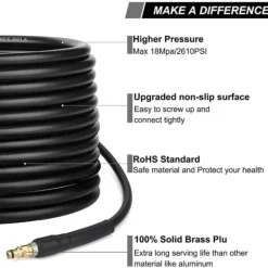 Högtryckstvättar-10 m högtryckstvättslang, ersättningsslang för Karcher K-serien K2, K3, K4, K5, K7, klicktyp snabbkoppling... (10)