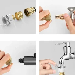 Högtryckstvättar-15 m Högtryckstvättspistol för biltvätt Aluminiumlegering Slangpistol Korskoppling