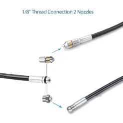 Högtryckstvättar-15 m rörrengörare för Kärcher högtryckstvättar. För bredare professionella rör. Kompatibel med K2-K7/HD/HDS. 180 bar 60 °C