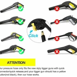 Högtryckstvättar-10 m slang för Kärcher högtryckstvätt, högtrycksslang för Kärcher K2 K3 K4 K5 K6 K7 snabbkoppling
