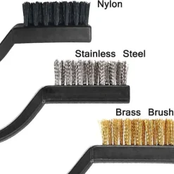 Rengöringsmedel-3 metallrengöringsborstar i rostfritt stål, mässing och nylon för rost, svetsning och slagg