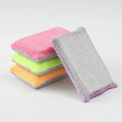 9054726963102 Svampar & Dukar-4 Mikrofiber Dubbla Köksvampar – Mjuk & Skrovlig Sida För Rengöring Av Hela Köket