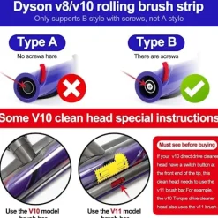 Dammsugare & Tillbehör-4 mjuka remsor endast för Dyson Original V8 V10 Direct Drive Roller