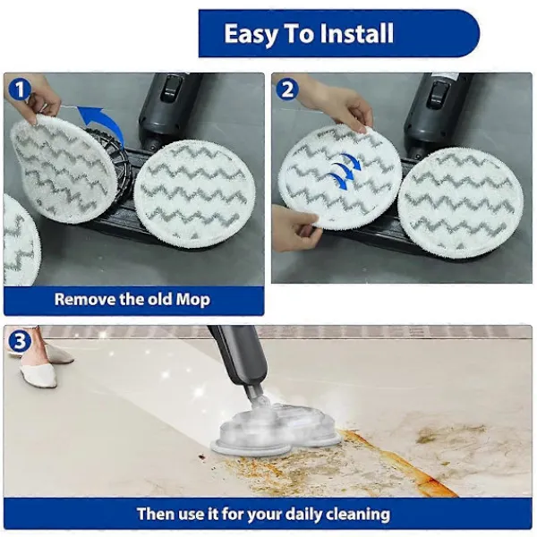 Städmoppar-10 ångmopp tvättbara rengöringspads