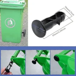 DAO Soptunnor-3 Par Gångjärnsbultar Gångjärnstappar För Soptunnalock Passar 240/120/100/60l Utomhussoptunnor, 65mm X 18mm, Svart Plast [db]