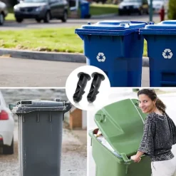 FMYSJ Soptunnor-3 Par Hjulbehållarlock Gångjärnstappar, 67mm X 31mm Svart Plast Passar För 240l Hushålls Hjulbehållare (FMY)