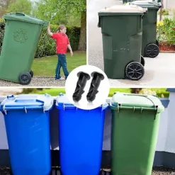 FMYSJ Soptunnor-3 Par Hjulbehållarlock Gångjärnstappar, 67mm X 31mm Svart Plast Passar För 240l Hushålls Hjulbehållare (FMY)