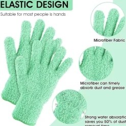 Rengöringsmedel-1 par mikrofiberdammhandskar, återanvändbara tvättbara rengöringshandskar vantar för växter hushållsrengöring bil persienner lampor