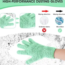 Rengöringsmedel-1 par mikrofiberdammhandskar, återanvändbara tvättbara rengöringshandskar vantar för växter hushållsrengöring bil persienner lampor