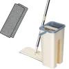 Holocky Städmoppar-360° Platt Press Mikrofiberplattor Mopphink Set, 1 Moppset + 2 Dynor