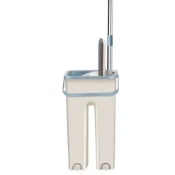 Holocky Städmoppar-360° Platt Press Mikrofiberplattor Mopphink Set, 1 Moppset + 2 Dynor