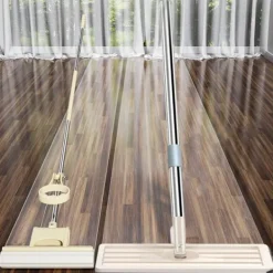 Holocky Städmoppar-360° Platt Press Mikrofiberplattor Mopphink Set, 1 Moppset + 2 Dynor