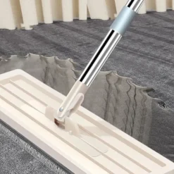 Holocky Städmoppar-360° Platt Press Mikrofiberplattor Mopphink Set, 1 Moppset + 2 Dynor