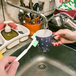 Rengöringsmedel-2 set Små Utrymmes Rengöringsborstar för Fönsterdörrspår Skåror Hörn Flaskor