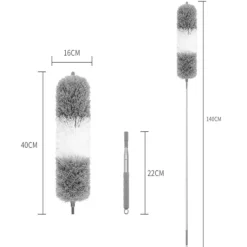 Svampar & Dukar-1 set ull dammvippa grå komplett set (1,4 meter), Färg: stil3
