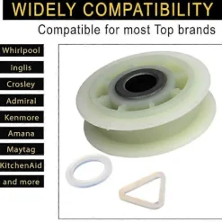 Torktumlare-10 ST 279640 Torktumlare Spännrulle Ersättning för & Torktumlare - Ersätter 3388672 697692 AP3094197 W104680