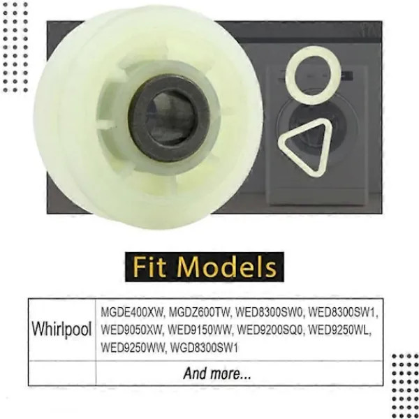 Torktumlare-10 ST 279640 Torktumlare Spännrulle Ersättning för & Torktumlare - Ersätter 3388672 697692 AP3094197 W104680