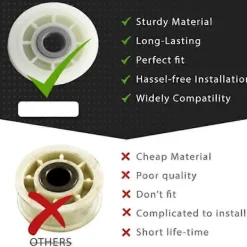 Torktumlare-10 ST 279640 Torktumlare Spännrulle Ersättning för & Torktumlare - Ersätter 3388672 697692 AP3094197 W104680