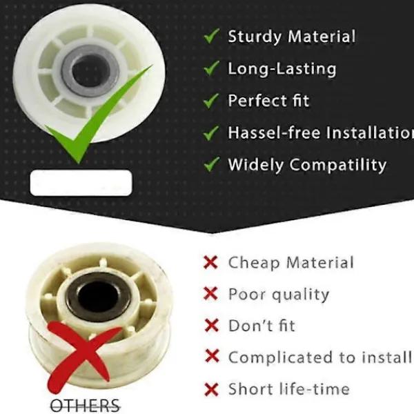 Torktumlare-10 ST 279640 Torktumlare Spännrulle Ersättning för & Torktumlare - Ersätter 3388672 697692 AP3094197 W104680