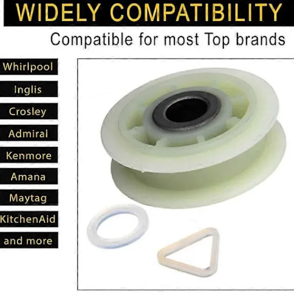 Torktumlare-10 ST 279640 Torktumlare Spännrulle Ersättning för & Torktumlare - Ersätter 3388672 697692 AP3094197 W104680