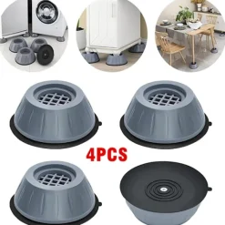 Tvättmaskiner-4 st Antivibrationsfotkuddar Stötsäkra Gummiben Slipstop Tyst Skidhöjare Matta för Tvättmaskin Stöd Dämpare Stativ