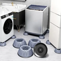 Tvättmaskiner-4 st Antivibrationsfotkuddar Stötsäkra Gummiben Slipstop Tyst Skidhöjare Matta för Tvättmaskin Stöd Dämpare Stativ