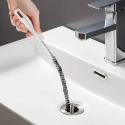 Dammsugare & Tillbehör-2 st avloppsborste för rengöring av avlopp Flexibel avloppshårfångare Borste för täppning av täppa till tvättställ (2 st)