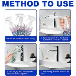 Rengöringsmedel-1-3 st Badrumsavskalningsspray, rengöringsmedel för envisa fläckar, avkalkningsmedel för badkar, toalett, dusch 2pcs