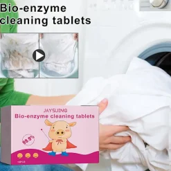 Rengöringsmedel-2 st Bio-Enzym Rengöringstabletter Multifunktionella Bio-enzym Rengöringstabletter Tvätmaskinsrengöringstabletter Allrengörande