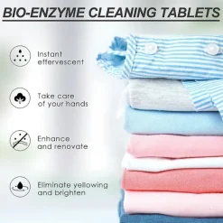 Rengöringsmedel-2 st Bio-Enzym Rengöringstabletter Multifunktionella Bio-enzym Rengöringstabletter Tvätmaskinsrengöringstabletter Allrengörande
