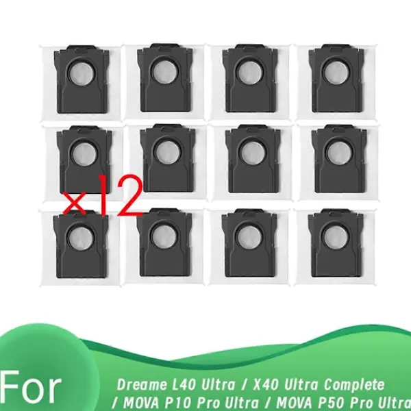 Dammsugare & Tillbehör-12 st Dammsugarpåsar för Dreame L40 Ultra / X40 Ultra Complete / MOVA P10 Pro Ultra / MOVA P50 Pro Ultra-Perfet