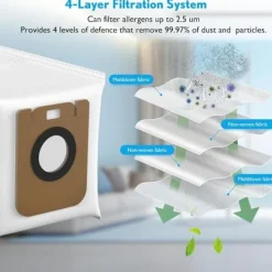 Dammsugare & Tillbehör-10 st Dammsugarpåsar för Dreame D10 Plus/Dreame D10s Plus Robotdammsugare, Dammsugarpåse Tillbehörssats Kompatibel med Dreame D10/D10s Plus