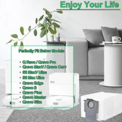 Dammsugare & Tillbehör-22 st dammsugarpåsar för Roborock Saros 10/10R, Q Revo, Qrevo S/Slim Gray White