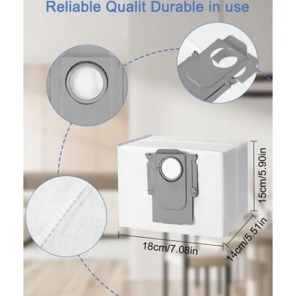 Dammsugare & Tillbehör-10 st dammsugarpåsar tillbehör för Xiaomi Roborock S8+/S8 Pro Ultra S7 MaxV Ultra/S7 Pro Ultra/Q7 robotdammsugare