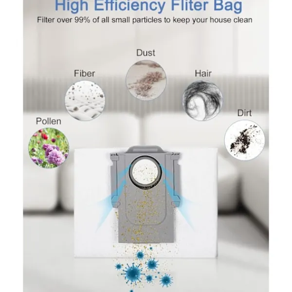 Dammsugare & Tillbehör-10 st dammsugarpåsar tillbehör till Xiaomi Roborock S8+/S8 Pro Ultra S7 MaxV Ultra/S7 Pro Ultra/Q7 robotdammsugare